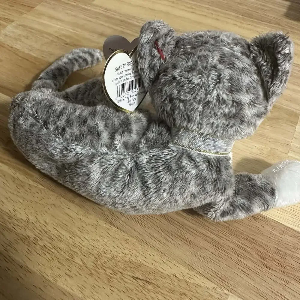 Ty Beanie Baby Purr Cat Gray/White Plush Beanbag Stuffed Animal Vintage 2000 - Picture 5 of 5